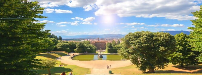 Stadt Urlaub Florenz - Wenn man den Hügel hinter dem Pitti-Palast erklimmt und nach Porta Romana weitergeht, ist der Park Giardino di Boboli einer der größten und elegantesten der bekannten Gärten.